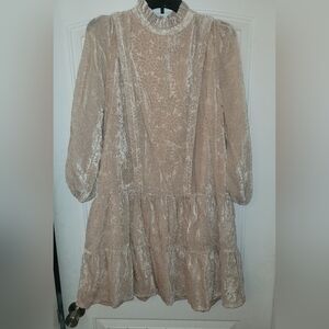 NWT Salt beige velvet midi dress floral velvet women's size medium